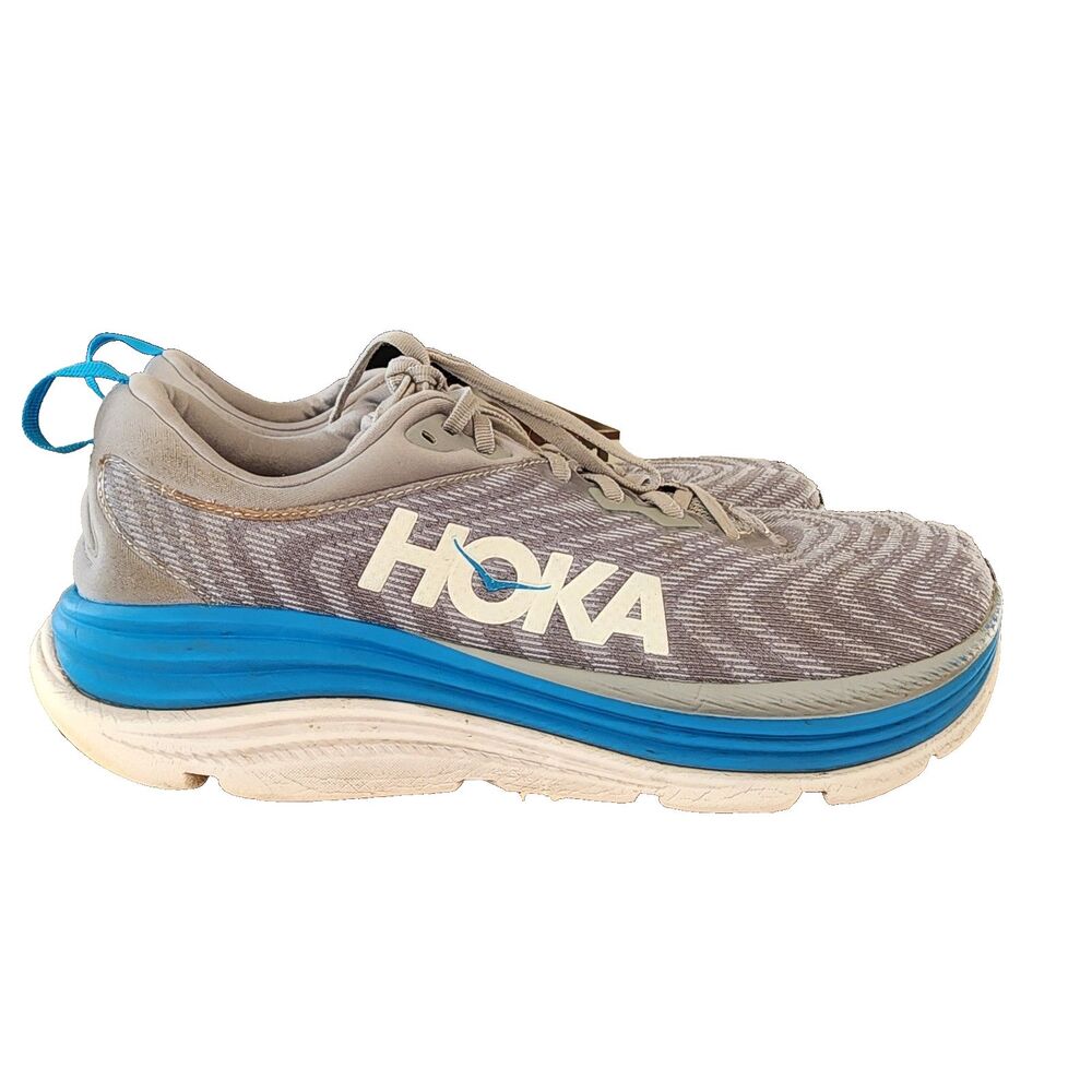 HOKA ONE ONE Gaviota 5 Mens Size 12 Wide 2E Running Shoes Grey Blue 1134234